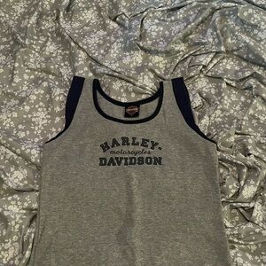 Harley-Davidson Gray and Navy Tank Top